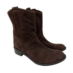 Garnet Hill Made in Italy Brown Suede Western Style Boots 9